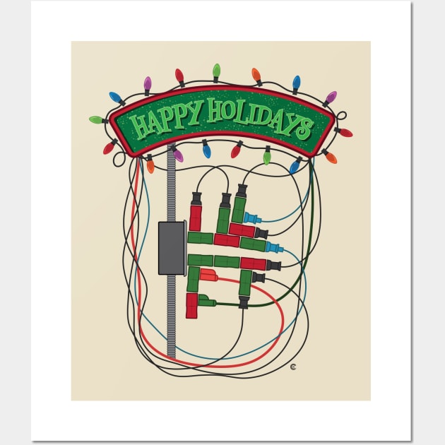 Happy Holidays - Overloaded Outlet Wall Art by CuriousCurios